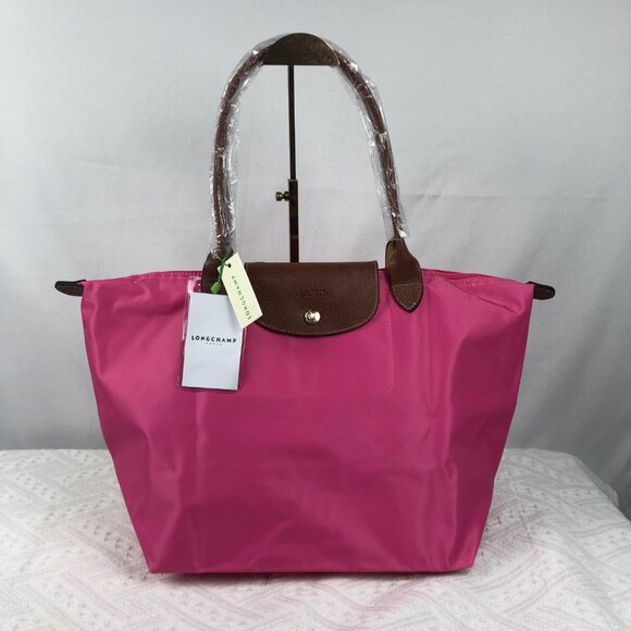 NWT Longchamp Le Pliage Original Large Shoulder Nylon Bag Tote baby Pink - Picture 1 of 13